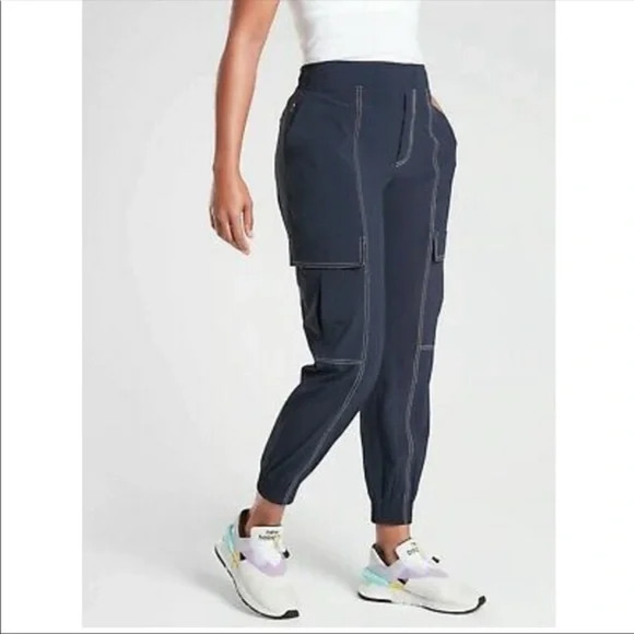 Athleta Pants - Athleta Jogger Pants Chelsea Utility Navy Blue Cargo Casual Womens Size 10